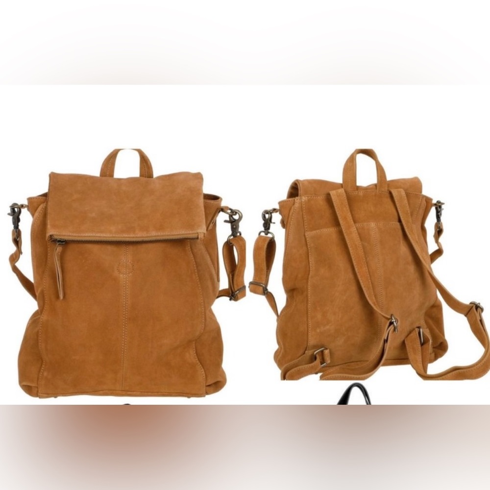 Free People brown leather backpack with shoulder strap
